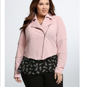 Torrid Textured Moto Jacket - Blush